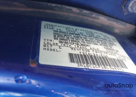 2011 Nissan Versa 1.8S z USA, uszkodzony, nr VIN 3N1BC1CP1BL368341